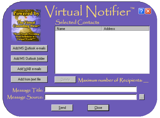 Screenshot of Virtual Notifier